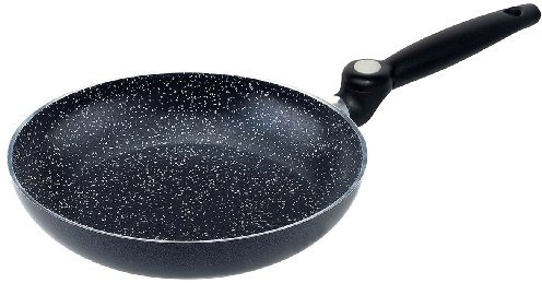 silex Große Stein Pfanne 28 cm Durchmesser Ecostone Rautenmuster, schwarz, Hersteller, Made in Italy