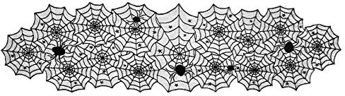 DII Black Lace Overlay Tabletop Collection Gothic Halloween Decor, Table Runner, 18x72, Spider Web