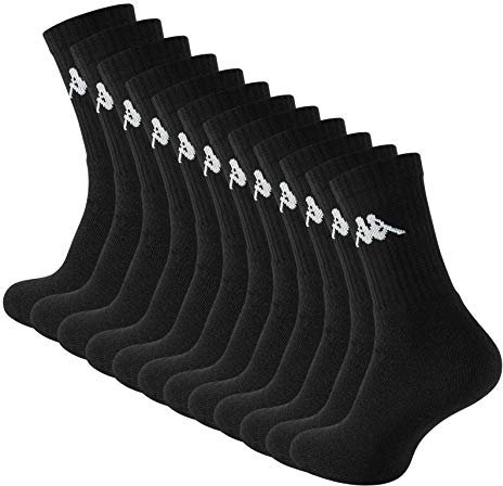 Kappa 12 Paar Original Tennissocken-Sportsocken schwarz (43-46, 12 Paar)