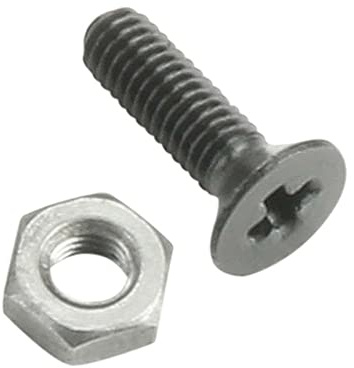 Adam Hall Hardware 5420 BLK M100 AH - 100er Set Kreuzschlitzschraube M3 x 10 schwarz mit Mutter für XLR Buchsen im Beutel