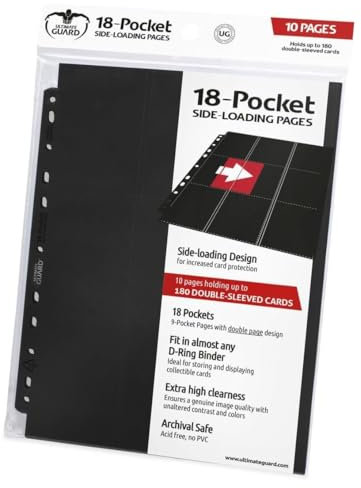 Ultimate Guard 18-Pocket Pages Side-Loading Schwarz (10), UGD010404