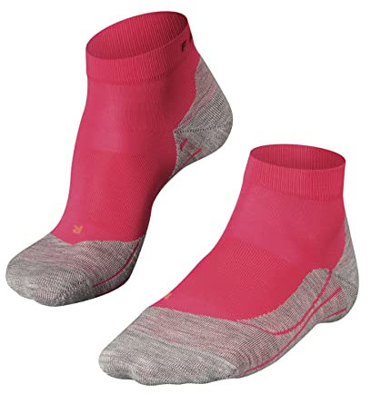FALKE RU4 Endurance Short W Sso algodón antiampollas 1 par, Calcetines para correr Mujer, Rojo Rose 8564, 41-42
