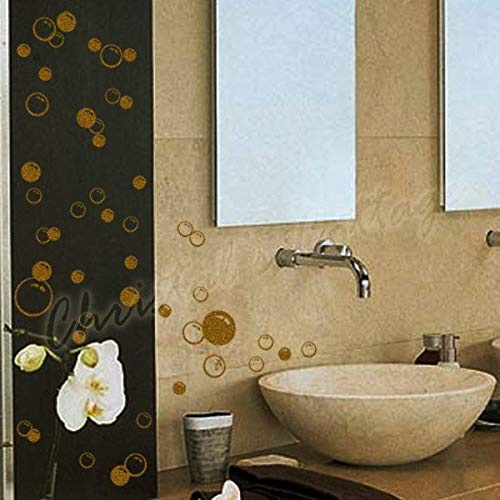 88 Waterproof Floating Bubble Loose Stickers Choose from 20 Colours Bathroom Tile Window Wall Art - Brown