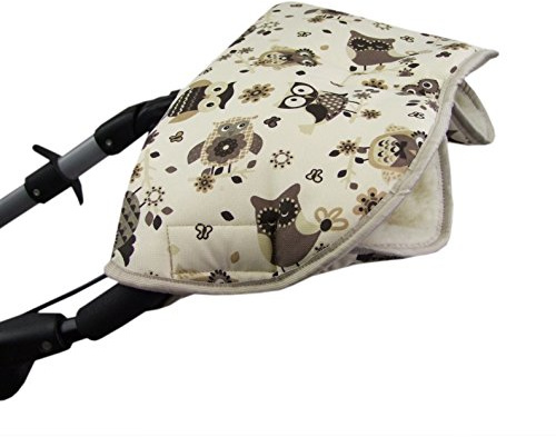 BAMBINIWELT universaler Muff Handwärmer Handschuhe für Kinderwagen Buggy Jogger mit Wolle EULEN ($13) XX