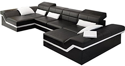 JVmoebel Sofa, Leder, Schwarz/Rot, 175x90x90 cm