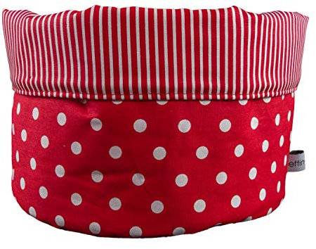 bettina bruder - Stoffkörbchen Punkte Streifen rot weiß Ø ca. 18 cm - Brotkorb Utensilo