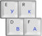 HQRP Russian Ukrainian Laminated Keyboard Stickers with Blue Lettering on Transparent Background for PC Desktop Laptop Netbook