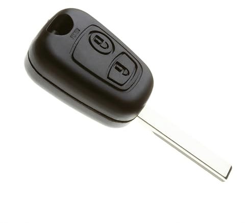 JONGO – Coque de clé plip 2 Boutons Compatible Peugeot 107, 307 – Boîtier de télécommande sans électronique – Clé de Voiture à Monter soi-même – Remplacement Rapide et Pratique
