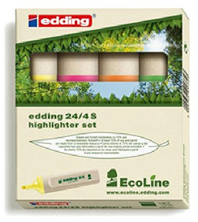Highlighter 24 4er Set sortiert nachfüllbar mit edding HTK 25(Liefermenge=2)