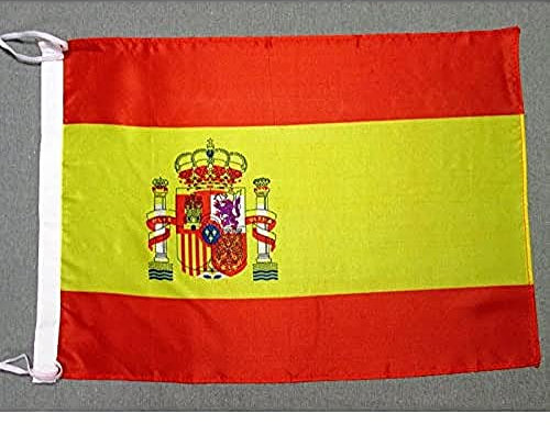 AZ FLAG Bandera de ESPAÑA 45x30cm - BANDERINA ESPAÑOLA 30 x 45 cm cordeles Poliester Ligero