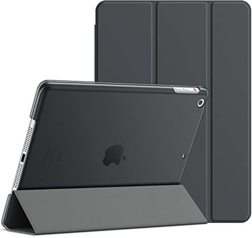 JETech Hülle für iPad Air (2013 Modell), Schutzhülle mit Ständer Funktion und Auto Schlaf/Wachen (Dunkel Grau)