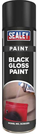 Sealey Scs025 Noir brillant Peinture 500 ml Lot de 6
