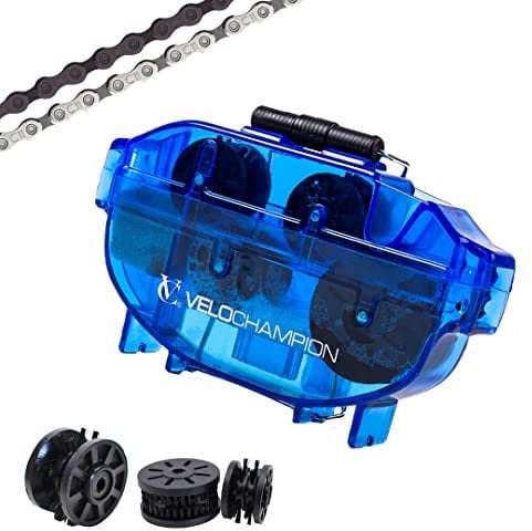 VeloChampion Nettoyeur de chaîne de vélo bleu - Nettoyant de chaîne bleu efficace pour vélos - Outil idéal pour un entretien complet de la chaîne - Nettoyant de chaîne durable et facile à utiliser