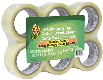 Duck Marken-Verpackungsklebeband, 6 Rollen, 4,7 cm x 9,4 m, transparent (240968)