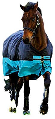 Horseware Mio Turnout medium 200g - Black with Turquoise& Black, Groesse:80