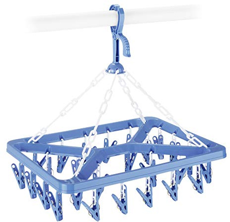 Whitmor and Drip Hanger-Hanging Drying Rack-26, Blue Gancho de Clip y Goteo, Azul, 26 Clips