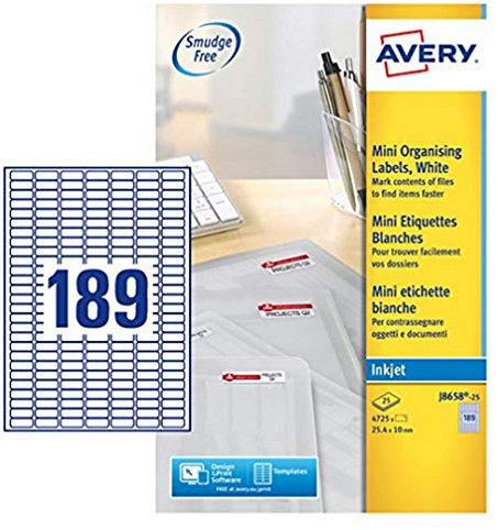 Avery Mini-Etiketten (für Tintenstrahldrucker) weiß