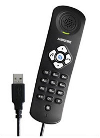 Audioline Compact-S Leistungsstarkes VoIP-Telefon mit USB-Kabel und Voicemail-Funktion