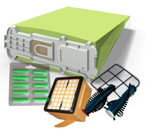 12 Staubsaugerbeutel geeignet für Vorwerk Kobold 135, 136 grün, Hepafilter, Motorschutzfilter, Rundbürsten , Duft von Staubbeutel-Profi