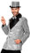 W WIDMANN MILANO Party Fashion - Jacke mit Pailletten, aus Satin, silber, Blazer, Showman, Motto-Party, Karneval