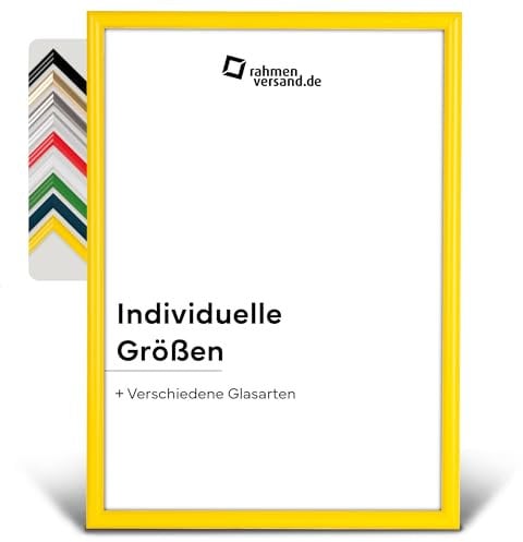 PANORAHMA BILDERRAHMEN Kunststoff Bilderrahmen 40 x 60 cm, Gelb/Bilder Rahmen zum Aufhängen/Kunststoff Rahmen mit Echtglas