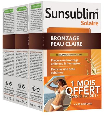 Nutreov Sunsublim Bronzage Peau Claire Lot de 3 x 28 Capsules