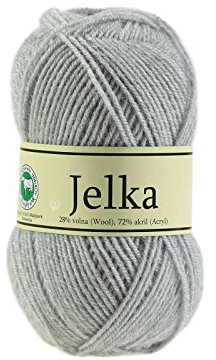 50g Strickgarn Jelka m. 28% Wolle veredelt, Strickwolle, Farbauswahl, Farbe:mausgrau