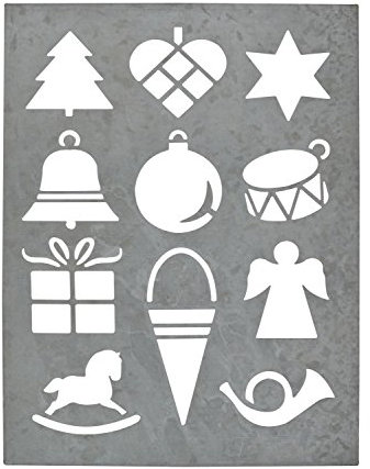 Ib Laursen - Zinktafel, Schablone mit Weihnachtsmotiven (4000-18)