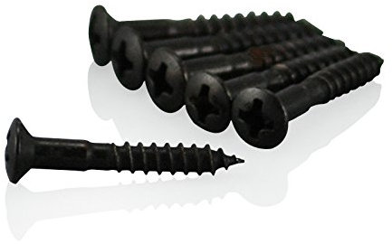 6 x VANSON Black Countersunk Bridge Screws for Telecaster/Fixed Bridge Guitars (Black)