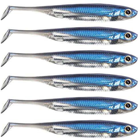 Dr. Fisch Softköder (Seeringelwurm) Wackel-Shad weicher Kunststoff Swimbait Kunstköder Schwarzbarsch Sitzstange 7,6 cm blau, Gemeiner Sonnenbarsch, grün, blau