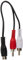 0.2m 1x Cinch Kupplung auf 2x Cinch Stecker - geschirmt