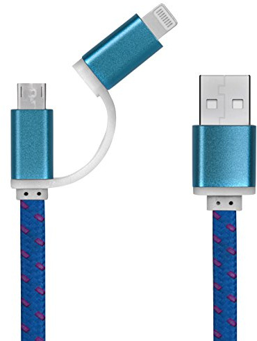 ThumbsUp 2in1 USB Ladekabel (20cm) - iPhone Lightning und Micro USB
