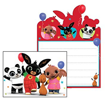 amscan 9901509 - Official Licensed Bing Invitations & Envelopes (8 Pack) Party Supplies