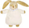 TROUSSELIER - Doudou avec Hochet - Lapin Nid d'Ange - 20 cm de haut - Classique Chic - Idéal Cadeau de Naissance - Lavable en Machine - Colori Ivoire