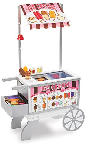 Melissa & Doug Imbisswagen Für Snacks Und Leckereien | Rollenspielzeug |Spielsets & Spielzeugküchen | 40+ Spielzeugessensteile | Geschenk für Jungen oder Mädchen