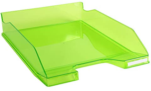 Exacompta 113297D Premium Briefablage Combo Midi DIN A4. Idealer Briefkorb für Ihre Organisation. Robuster und stapelbarer Ablagekorb apfelgrün transparent glänzend (1 Stück)