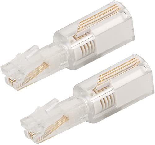 DragonTrading® 2 x drehbare Telefonkabel zum Entwirren von Festnetztelefonen, transparent und weiß.