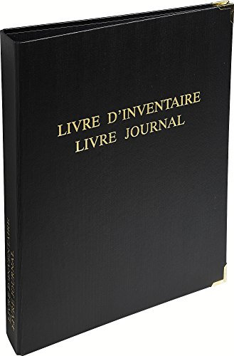 Le Dauphin - Réf. 928D Classeur LIVRE INVENTAIRE et LIVRE JOURNAL, Premium, coins dorés, 4 anneaux, avec recharge 100 feuillets numérotés livre inventaire+50 feuillets numérotés livre journal-A4