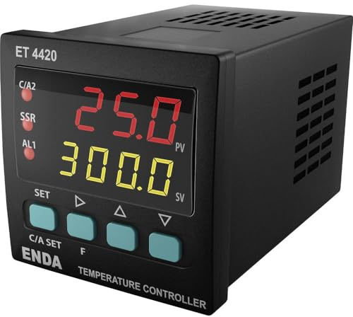 Enda ET4420-230 PID Temperaturregler Pt100, J, K, T, S, R Relais, 2A, SSR (L/B/H) 94x48x48mm