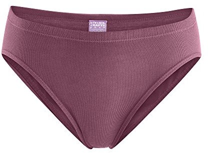 Living Crafts - Josefine | Tanga-Slip - Hochqualität, Komfortabel, Bio-Baumwolle, ohne Seitennähte, elastisches Band (44/46, Dark Rose)