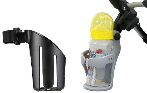 Universal Getränkehalter für Kinderwagen und Buggy grau