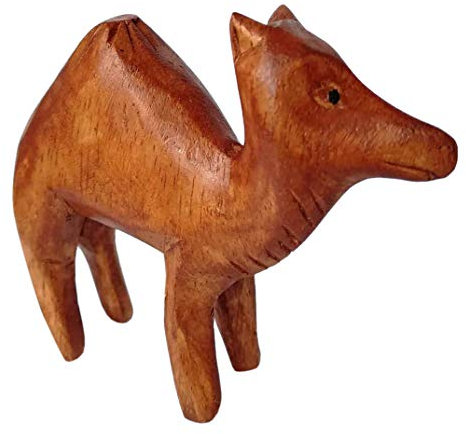 Wogeka Schönes Kamel Dromedar Holz Tier Figur Dekoration Handarbeit Schnitzerei Geschenk-Idee KTier 10