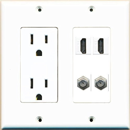RiteAV Steckdose, 2 HDMI weiß 2 Koax-weiß