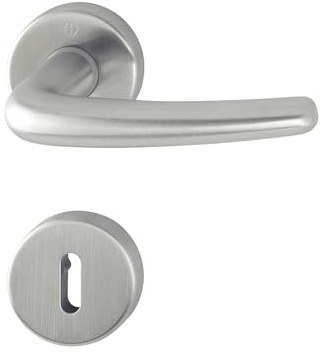 HOPPE 2818949 Drücker Denver m. Rosetten BB (Buntbart), Edelstahl
