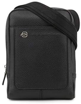 PIQUADRO OUTCA3084VI/N, Bolso Bandolera de Piel para iPad Mini Unisex Adulto, Nero