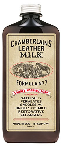 Leather Milk Saddle Washing Soap - No. 7 - All-Natural, Non-Toxic Saddle Soap Deep Cleaner for Western & English Saddles and Tack. Dye and Scent Free. Made in USA. Includes Saddle Scrub Sponge Pad!