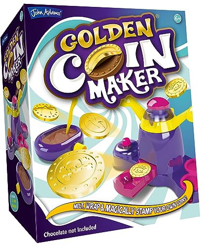 John Adams Golden Coin Maker | Melt, Wrap & Stamp Your Own Golden Chocolate Coins | 12 Stamp Choices | Food Craft Treats | Age 6+ | Kids Gift Idea For Birthday & Christmas | Chocolate Not Included