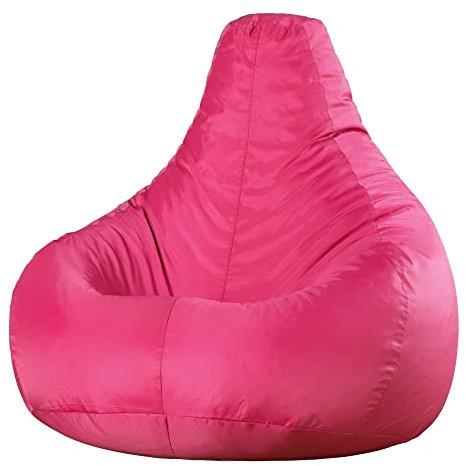 Bean Bag Bazaar Gaming Sitzsack für Erwachsene, Rosa, Outdoor Sitzsack mit Füllung, Bean Bag, Wasserabweisender Stoff, Bequemer Sessel für Wohnzimmer, Garten, Terrasse