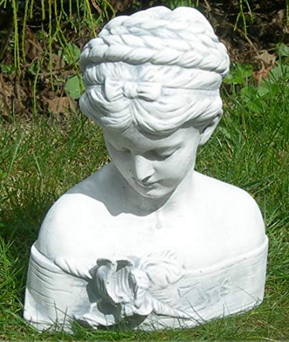 Unbekannt Dekofigur Gartenfigur Figur Büste Iris grau patiniert Höhe 29 cm Gartenskulptur aus Beton