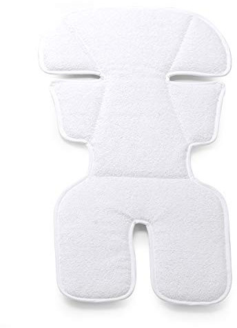 Italbaby 050.0030 Universal-Sitzauflage für Kinderwagen, wendbar, mit Frottee Bianco